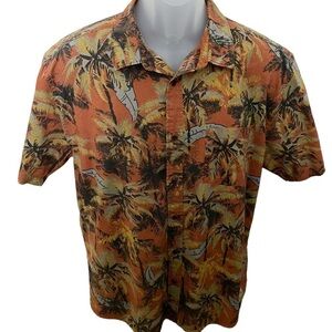 QUIKSILVER Aloha Hawaiian Shirt Modern Fit Men L Large